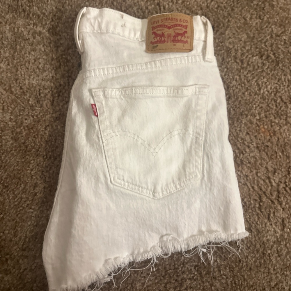 Levi's Crisp White Cutoff Shorts